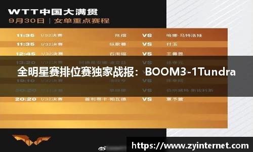 全明星赛排位赛独家战报：BOOM3-1Tundra